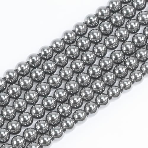 4mm Natural Gemstone Round Black Hematite Beads for Jewelry Making Small Stone Beads for Bracelets Men Chakra Necklace Making Supplies (15"/Strand) - color: Hematite, size: 4mm (15"/Strand)