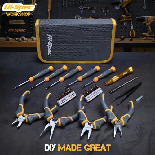 Hi-Spec 32pc Electronics Repair & Opening Tool Kit Set for Laptops, Phones, Devices, Computer & Gaming Accessories. Precision Small Screwdrivers with Pentalobe Bits for iPhones & MacBooks - size: 32pcs