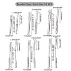 UNICRAFTALE About 300pcs 6 Sizes 25-53mm Elastic Barbed Cord with Stainless Steel Findings Stretch Cord with Metal Ends Metal Barbs Barbed Fasteners for Binding Hanging Findings - size: 25-53mm