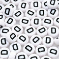 Amaney 100pcs D Letter Beads 7x4mm White Round Acrylic Black Alphabet for Bracelet Jewelry Making - color: D