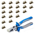 SPEEDWOX Key Fob Pliers and 20 Sets 1.25 Inch Key Fob Hardware with Split Rings Antique Brass Webbing Fabric Crafts Wristlet Set Glass Breaking Pliers Tools with Rubber Tips - size: 1.25" Antique Brass