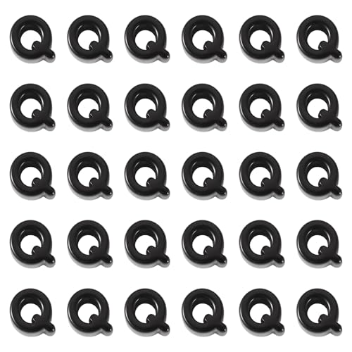 FASHEWELRY 30Pcs Acrylic Letter Q Beads with Large Hole Big Plastic Letter Blocks European Beads 3D Letters Chunky Vowel Initial Alphabet Bead for Key Chains Necklace DIY Arts Craft Projects - color: Black, size: Q