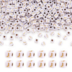 FASHEWELRY 500Pcs White Golden Letter Beads 4.5mm Square Alphabet Beads Acrylic Cube Letter J Beads for Friendship Bracelet Necklace Keychains Jewelry Making - color: Letter J