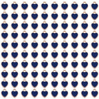 200 pcs Tiny Heart Enamel Charm Gold Plated Alloy Love Pendant Bracelet Earring Keychain Jewelry Crafts 6x8mm - color: Navy