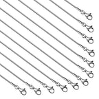 UMAOKANG 12pcs 16 Inch Snake Chain Necklace for Jewelry Making, Silver Plated Stainless Steel Chains Bulk Jewelry Making Supplies - color: Silver Snake, size: 16 Inch