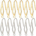 SUNNYCLUE 1 Box 80Pcs French Hook Ear Wires Stainless Steel Earring Hooks Metal 18K Gold Plated Silver Wide Fishing Earrings Wire Hook with Vertical Loop for Jewelry Making Findings DIY Crafts Women - style: Teardrop 2