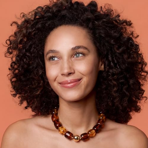 Chunky Necklaces for Women, Trendy Colorful Square Acrylic Resin Beads Statement Choker Necklace, Lightweight Boho Summer Beach Vacation Jewelry - color: amber color