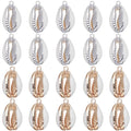 SUNNYCLUE 1 Box 20Pcs Seashell Charms Bulk Shell Charms Small Cowrie Shells Cowrie Shell Charms Summer Ocean Hawaii Electroplated Shell Beads for Jewelry Making DIY Bracelets Necklaces Earrings Craft - color: 1 Box 20Pcs 2 Colors Cowrie Shell Charms