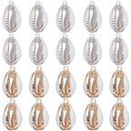 SUNNYCLUE 1 Box 20Pcs Seashell Charms Bulk Shell Charms Small Cowrie Shells Cowrie Shell Charms Summer Ocean Hawaii Electroplated Shell Beads for Jewelry Making DIY Bracelets Necklaces Earrings Craft - color: 1 Box 20Pcs 2 Colors Cowrie Shell Charms