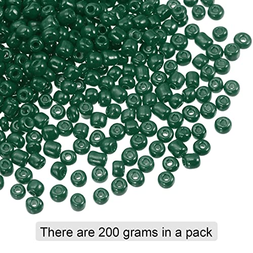 HARFINGTON 2000Pcs Small Glass Beads 6/0 4mm Loose Tiny Round Small Beads for Bracelet Earring Rings Jewelry Making, Black Green - color: Black Green