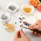 Junkin 2800 Pieces Flat Head Pins for Jewelry Making DIY, Head Pins Set 0.63 Inch, 0.71, 0.79, 1.18 Inch Earring Bracelet Pendant Jewelry Making(Gold, Silver) - color: Gold, Silver