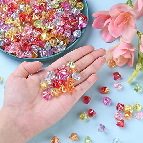 DanLingJewelry 900Pcs Random Color Faceted Acrylic Beads Diamond Shaped Loose Spacer Beads for DIY Bracelet Necklace Earring Crafting - color: 900pcs - Random Diamond