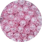 100pcs Crackle Glass Beads 8mm Round Crystal Glass Spacer Crafts Beads for Jewelry Making Necklace Bracelet Earrings DIY Crafts(Pink) - color: Pink, size: 8mm