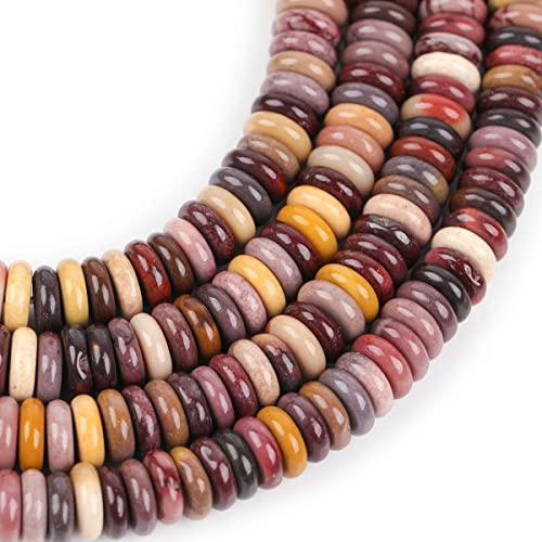 JOE FOREMAN 2x6mm Natural Mookaite Jasper Jasper Stone Heishi Disc Rondelle Spacer Beads for Jewelry Making Full 15" Strand Energy Stone Healing Power Crystal - color: Mookaite Jasper
