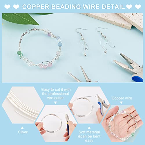 BENECREAT 23 Gauge 16 Feet Silver Square Copper Wire, Bendable Metal Craft Wire for Necklace Bracelet Making and Handmade Project - color: Silver, size: 23 Gauge