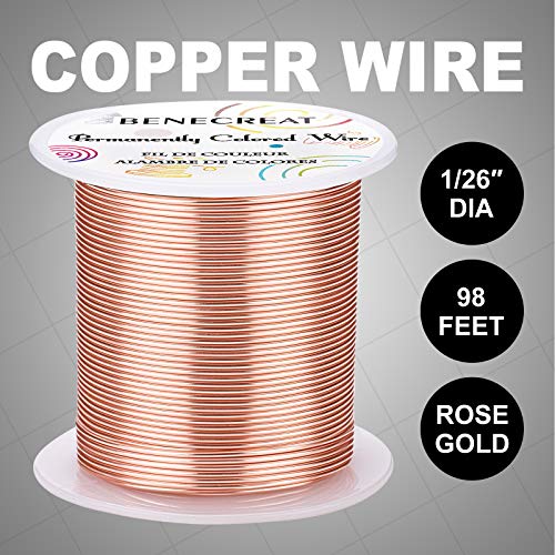 BENECREAT 18 Gauge 32 Yards Jewelry Beading Wire Tarnish Resistant Copper Wire for Beading Wrapping and Other Jewelry Craft Making - color: Copper, size: 18 Gauge