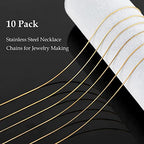 UMAOKANG Gold Plated Snake Chains for Jewelry Making, 10 Pack Stainless Steel Thin Chain Women Necklace DIY Supplies (18 Inch) - color: Gold Snake, size: 18 Inch