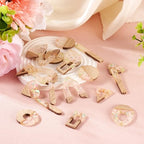 Beadthoven 20pcs/10 Pairs Resin Wood Charms DIY Earrings Pendants Pastel Color Sequin Resin Charms Mix Shape Wood Pieces for Statement Earrings Jewelry Making Necklace Ornaments DIY Supplies - color: Candy Pastel Sequins