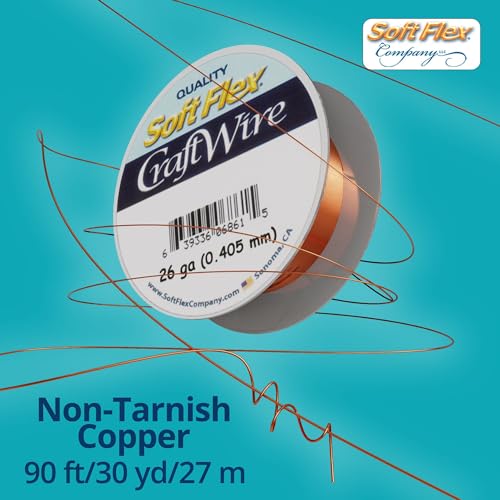 Soft Flex 26 Gauge Craft Wire - 27 Meters - Jewelry Wire with Tarnish Resistant Silver Plating - style: Non-Tarnish Copper