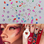 2000PCS Colorful Rhinestones Nail Art Charms Multi Shape Crystal Flat Back Nail Gems 3D Mini Heart Star Flower Nail Diamonds Kawaii Nail Crafts Acrylic Nail Rhinestone Diamonds for Women Nail - color: Mini-8