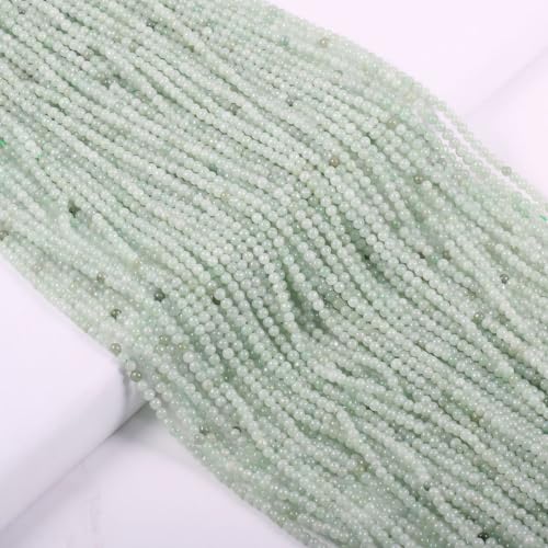 155pcs 2mm Natural Green Aventurine Stone Loose Round Beads Gemstone Smooth Samll Spacer Beads for jewerly Making Bracelet Necklace - color: Green Aventurine, size: 2 mm
