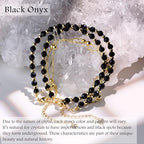 Farfume Crystal Bracelet Beaded Bracelets 4mm Natural Stone Beads Gemstone Handmade Jewelry Valentine's Day Gifts - color: Black Onyx-Strength & Focus
