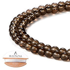 BEADNOVA 4mm Smoky Quartz Gemstone Round Loose Beads for Jewelry Making (90-92pcs) - color: 18) Smokey Quartz Beads, size: 4mm