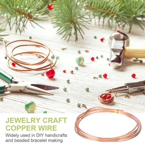 PATIKIL 99.9% Pure Copper Wire for Jewelry Making, 12 Gauge (2mm) Copper Craft Wire 4.9 Feet Beading Jewelry Making Supplies for Crafting Wreath Electroculture Gardening - size: 12 Gauge x 4.9 Feet