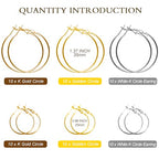 Hoop Earring Findings Stainless Steel Earrings Beading Round Earrings Hypoallergenic Open Beading Hoop for Jewelry Making DIY Crafts Art Creation (25/35mm) - color: 25/35mm