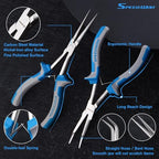SPEEDWOX 2PCS Long Reach Bent Needle Nose Pliers Set - Smooth Jaw & Bent Needle Nose Pliers for Jewelry Making, Wire Bending & Fishing - style: 2PCS Bent & Needle Nose Pliers Smooth Jaw