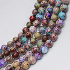MJDCB 10mm Purple Blue Imperial Jasper Gemstone Beads Round Loose Stone Bead for Jewelry Making Bracelets Necklaces - color: Purple Blue Imperial Jasper, size: 10mm