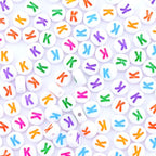 300Pcs Round Letter Beads K 4X7mm Single Small Letter Beads for Friendship Bracelets Making - color: Round - K