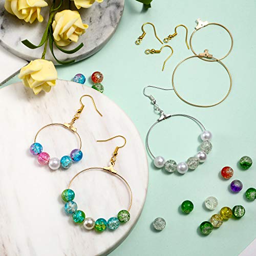 40 Pieces Earring Hoops for Jewelry Making Round Beading Hoop Earring for Earring Finding Making Supplies - color: Gold and Silver