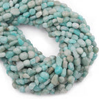 Natural Stone Beads 6-8mm Amazonite Oval Irregular Freeform Tumbled Loose Gemstone Beads for Jewelry Making 15 Inch Strand 50-55 Pcs - color: Amazonite-1 strand15”-approx. 55 beads
