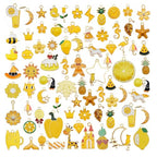 30pcs Mixed Enamel Charms Pendants for Jewelry Making Bulk lot Necklace Earrings Bracelet Craft Findings - color: Yellow