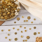 FEBSNOW Spacer Beads Caps, About 160Pcs Antique Gold Flower Beads Caps Bali Style Jewelry Making Metal Bead Caps for DIY Bracelet Necklace Earrings Making - color: Ancient Gold