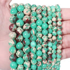 100pcs Natural Stone Beads 8mm Green Imperial Jasper Round Genuine Real Stone Beading Loose Gemstone Hole Size 1mm DIY Charm Smooth Beads for Bracelet Necklace Earring Jewelry Making Crafts - color: Green Imperial Jasper