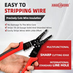 ANGELSWORD 8 inch Wire Stripper, Cable Stripper, Crimping Pliers, Wire Cutter, Wire Crimper, Multi-Function Hand Tool - size: Hand Wire Stripper