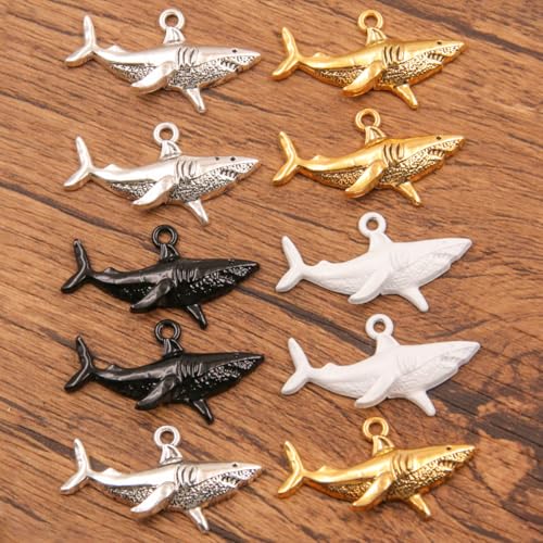 30PCS 18 * 30mm 2.2g Shark Charms Marine Animals Pendant Metal Alloy DIY Necklace Bracelet Earrings Marking DIY gifts for ladies and mothers