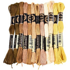 12 Skeins 6 Strands Variegated Embroidery Floss Thread Gradient Friendship Bracelet String Polyester Cross Stitch Yarn Threads Bulk for Hand Sewing Jewelry Bracelets Making Crafts Stitching - color: Fall Color