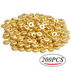 200pcs 8mm Flat Round Rondelle Spacer Beads Disc Spacers Loose Beads Jewelry Metal Spacers for DIY Bracelet Necklace Crafts,Gold - color: Gold