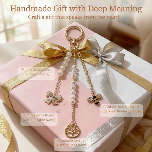 NewOasis 513Pcs Gold Keychain Making Kit & Bag Charm Kit, DIY Lip Gloss Charms & Jewelry Making Supplies with Enamel Charms, Beads, Pliers - Coquette Aesthetic & Preppy Gifts