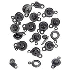 UNICRAFTALE 15 Set Gunmetal Stainless Steel Snap Clasps Metal Snap Button Press Stud Cap Socket Jewelry Connector for Bracelet Jewelry Making 15.5mm - color: Gunmetal