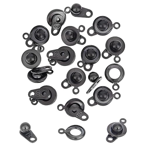 UNICRAFTALE 15 Set Gunmetal Stainless Steel Snap Clasps Metal Snap Button Press Stud Cap Socket Jewelry Connector for Bracelet Jewelry Making 15.5mm - color: Gunmetal