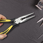 Premium Long Needle Nose Pliers-6''&8'', Paper Clamp Precision, High Carbon Steel, Soft Grip with Wire Cutter, Long Nose Cutting Pliers for Home, Fishing, Jewelry, Crafts,2pcs - style: 6in+8in