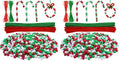 Livder Christmas Beaded Ornament Kit, Include 1000 Pieces Red Green White Plastic Beads, 60 Pieces Chenille Stems, 64 Feet Ribbon for Xmas Wreath Tree Decorations DIY Crafts Jewelry Making (Pack of 2) - size: Small (Pack of 2)