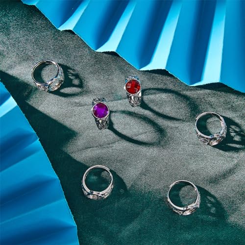 SUNNYCLUE 1 Box 8Pcs Pad Ring Settings Platinum Color Brass Adjustable Ring Blanks Finger Ring Base Rings Components Finger Ring Pad Bezels for Jewelry Making Kits Fit for 10mm Gemstones Cabochons - style: Ring 3