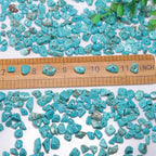 400pcs Turquoise Irregular Chip Stone Beads 5-8mm Pre-drilled Loose Beads for Jewelry Making DIY Necklace Bracelet Earrings Art Crafts - color: Turquoise Blue (2 Strands-62")
