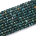 150pcs 2x4mm Natural Moss Agates Stone Tube Shape Beads Loose Flat Round Cylinder Flat Spacer Green Stone Beads for Bracelet Earrings Jewelry Making - color: Moss Agate Stone, size: 2x4mm Tube shape