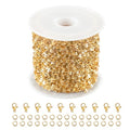 Kyutong 32.8 Feet Thin Stainless Steel Lip Chain Roll Gold Chain for Jewelry Making for Necklace Choker Bracelet DIY Jewelry Craft Supplies - color: Gold Lip